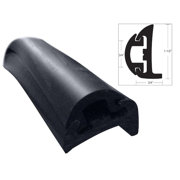 Taco Marine Semi-Rigid Rub Rail Kit - Black w/Black Insert - 50' V11-9795BBK50D-2 - main